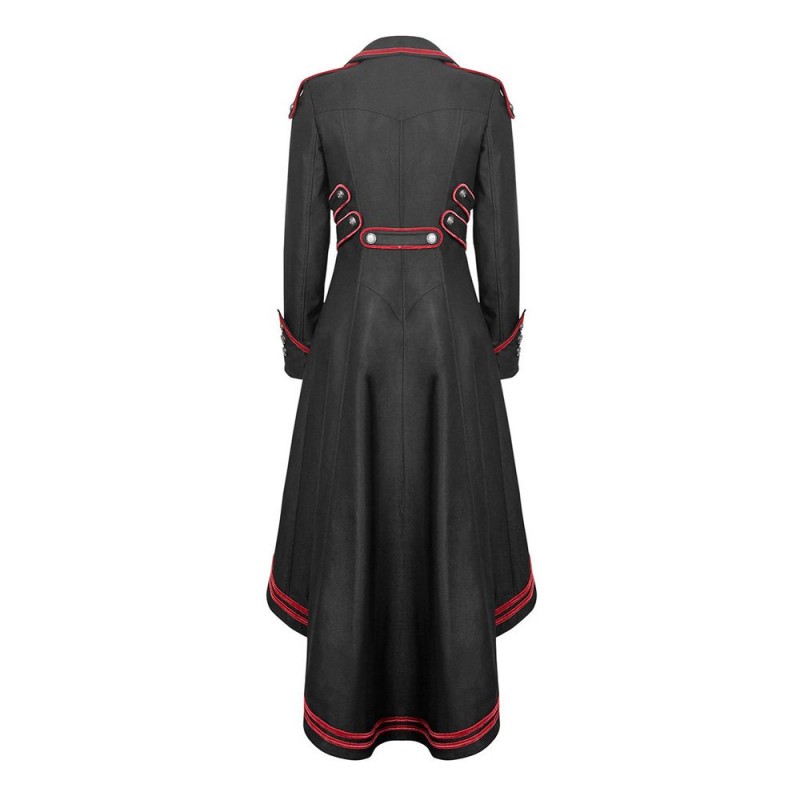 Women Red Long Gothic Coat Black Cosplaydiy Medieval Military Coat